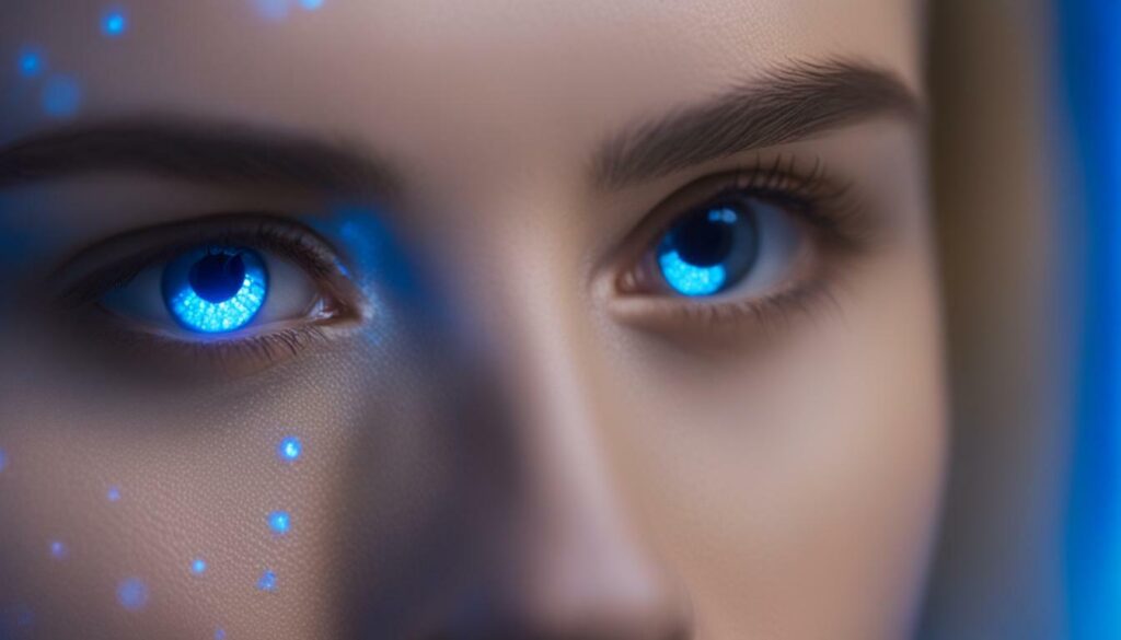 blue LED light therapy for acne-prone skin
